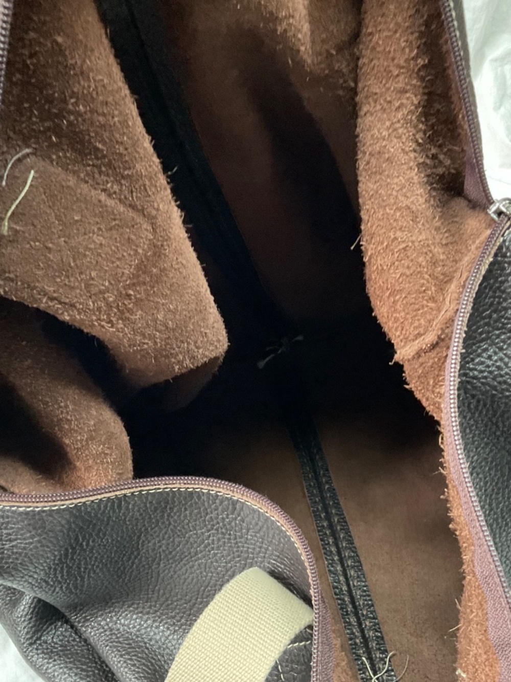 Vintage Roots Brown Pebbled Leather Duffel Weekender Bag - Picture 11 of 12